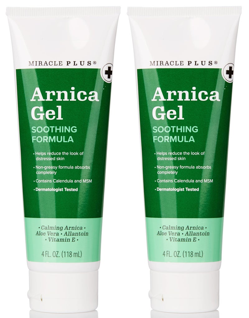 Miracle Plus Natural Arnica Bruise Body Gel  Arnica Montana Lotion For Thin Skin Bruising And Swelling After Surgery  Extra Strength Vitamin K Cream  Skin Care Ointment For Bruises 2Pack