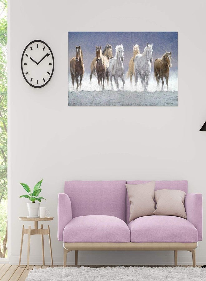 PRINTELLIGENT Seven Running Horses Canvas Vastu Unframed Painting (Multicolour, 24 Inch x 40 Inch) - Image 3