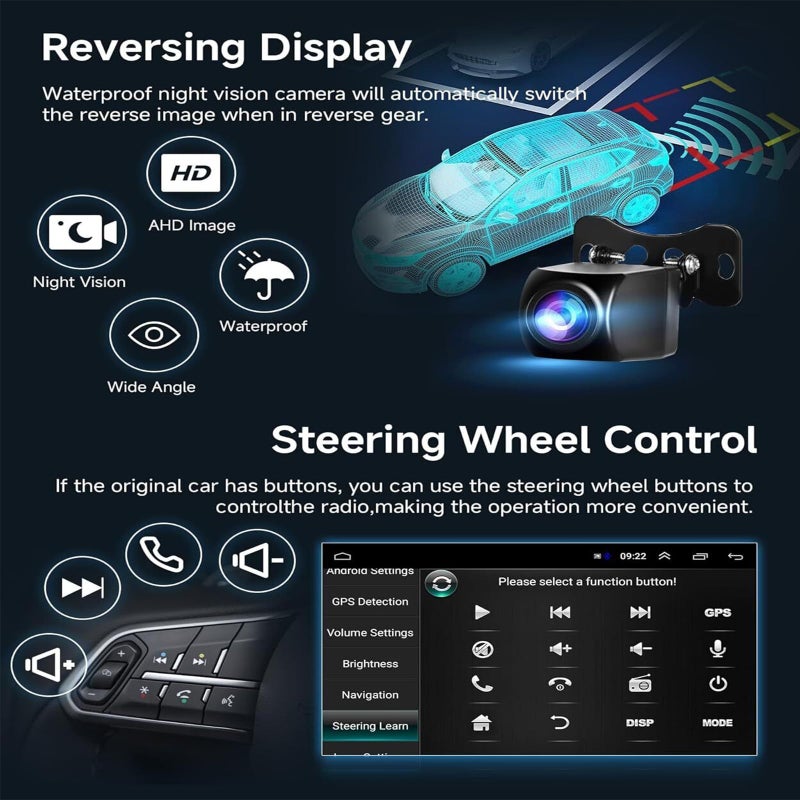 PHEZEN Car Stereo Radio Fit for Kia Forte K3 Cerato 2013 2014 2015 2016 2017 2018, 9 inch Touchscreen Car Radio with Carplay Android Auto w/WiFi GPS Navigation Bluetooth FM SWC Backup Camera - 2+32G - Image 5
