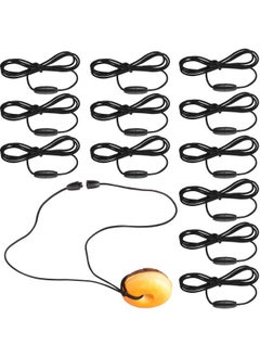 12 Pieces Breakaway Necklaces For Kids Replacement Necklace Cords With Breakaway Clasps Nylon Cords And Safety Clasps For Chew Necklaces Pendant (Black)
