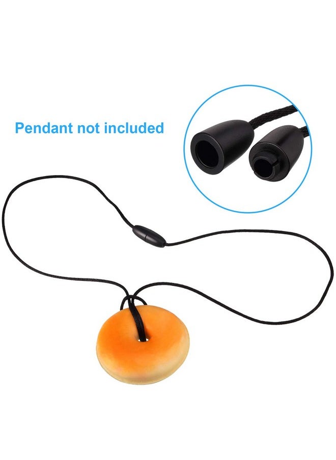 Hicarer - 12 Pieces Breakaway Necklaces For Kids Replacement Necklace Cords With Breakaway Clasps Nylon Cords And Safety Clasps For Chew Necklaces Pendant (Black) - Image 1