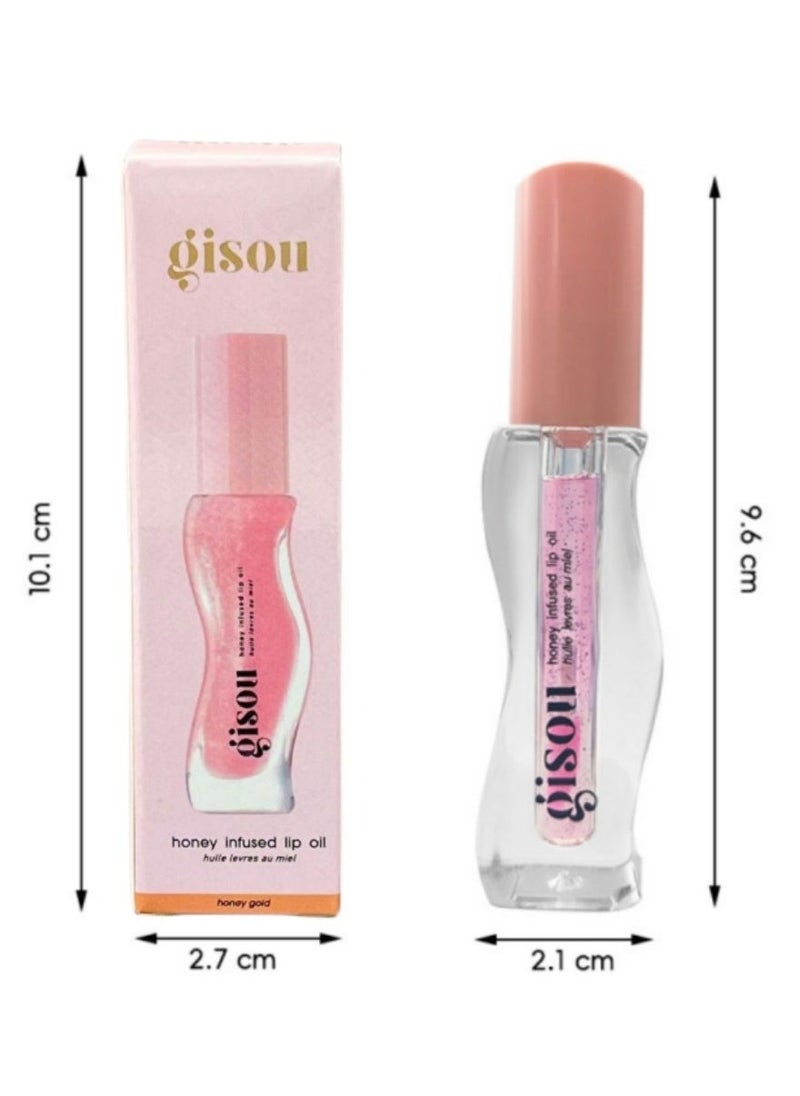 Gisou Pink Shimmer Glow Honey Infused Lip Oil - Hydrating, Nourishing, and Naturally Enhancing Formula for Luxurious Lips, Watermelon Sugar  - Image 5