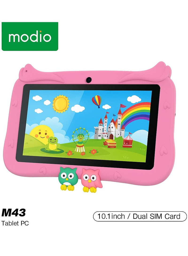 MODIO TAB Modio M43 Kids Tablet – 10.1" HD IPS Display | 8GB RAM + 512GB ROM | Dual SIM | 5MP Front + 8MP Rear Cameras | 8,000mAh Battery | Android OS | Owl Shockproof Case | Free Gifts Included | Colour: Pink - Image 2