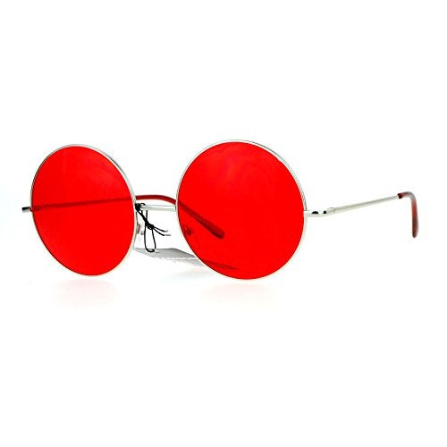 SA106 Hippie Oceanic Gradient Large Circle Lens Sunglasses Red - Image 2