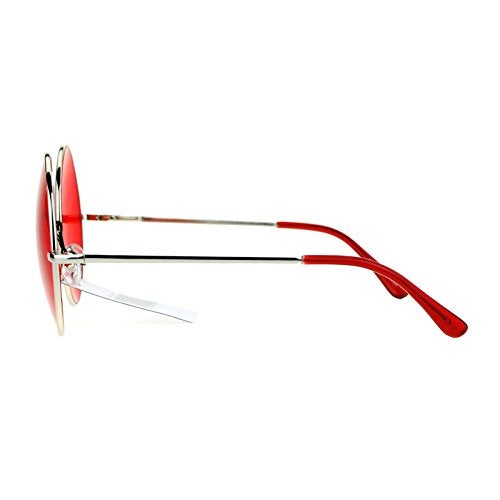 SA106 Hippie Oceanic Gradient Large Circle Lens Sunglasses Red - Image 3
