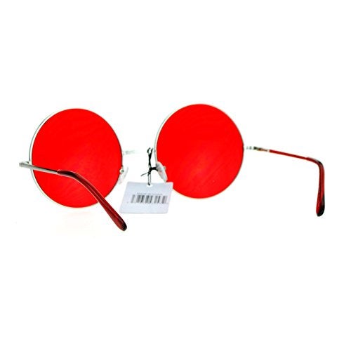 SA106 Hippie Oceanic Gradient Large Circle Lens Sunglasses Red - Image 4