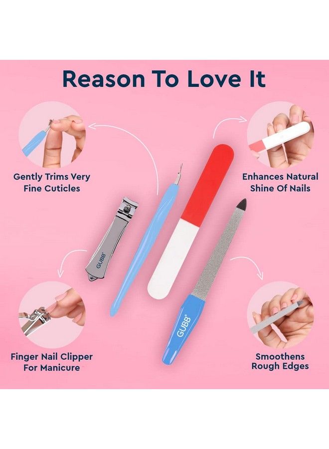 GUBB Manicure Kit 4 In 1 Nail Clipper Nail Filer Nail Buffer & Cuticle Remover - Image 4