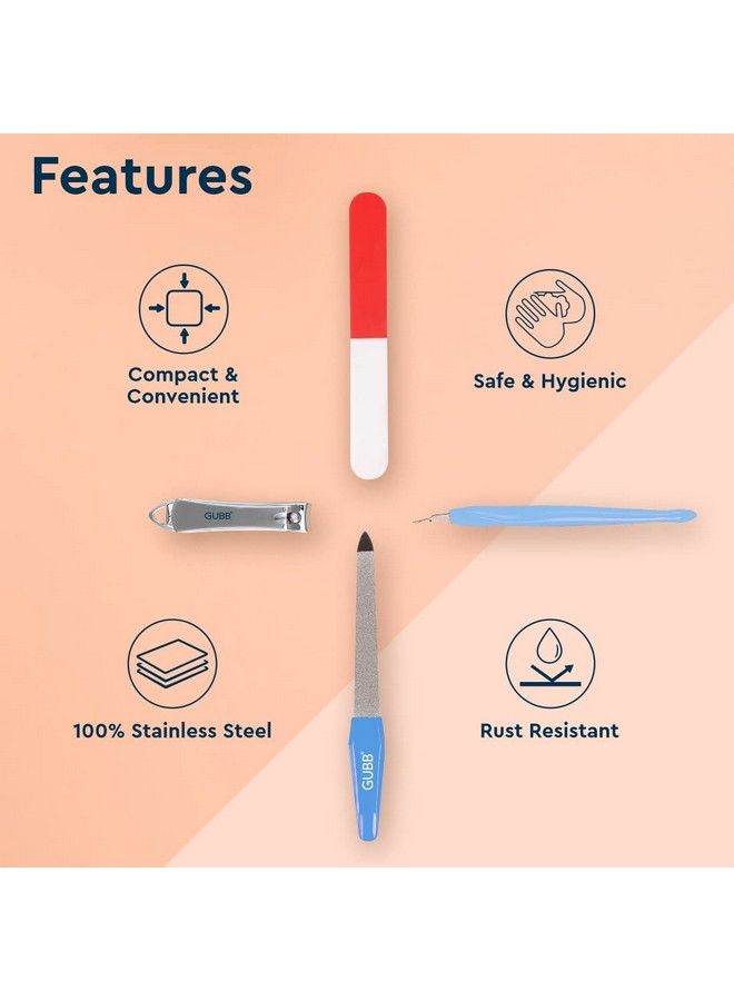 GUBB Manicure Kit 4 In 1 Nail Clipper Nail Filer Nail Buffer & Cuticle Remover - Image 5
