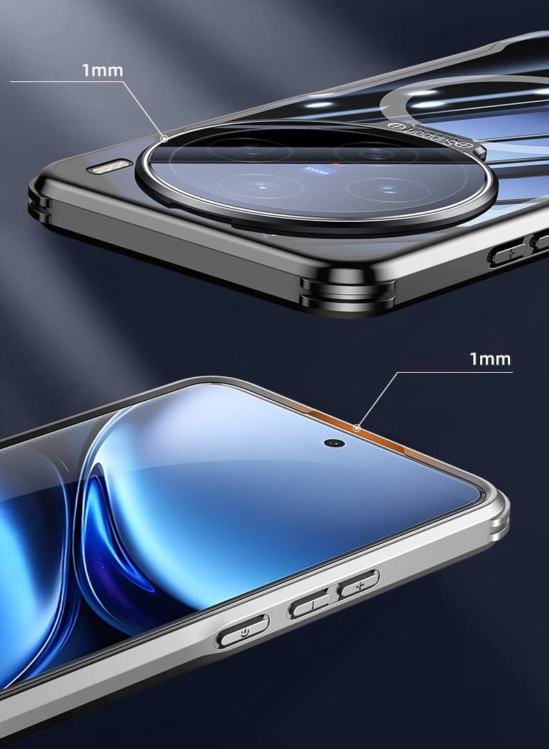 Clear Magnetic Case Compatible with Vivo X200 Ultra Cover with Lens Film + Lens Holder + Wireless Charging, Anti Shock and Anti Fall Cover for Vivo X200 Ultra - Image 2
