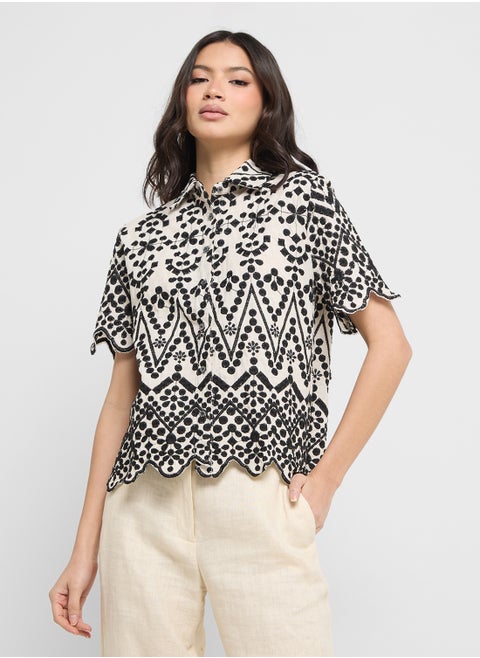 Montonal Schiffli Top