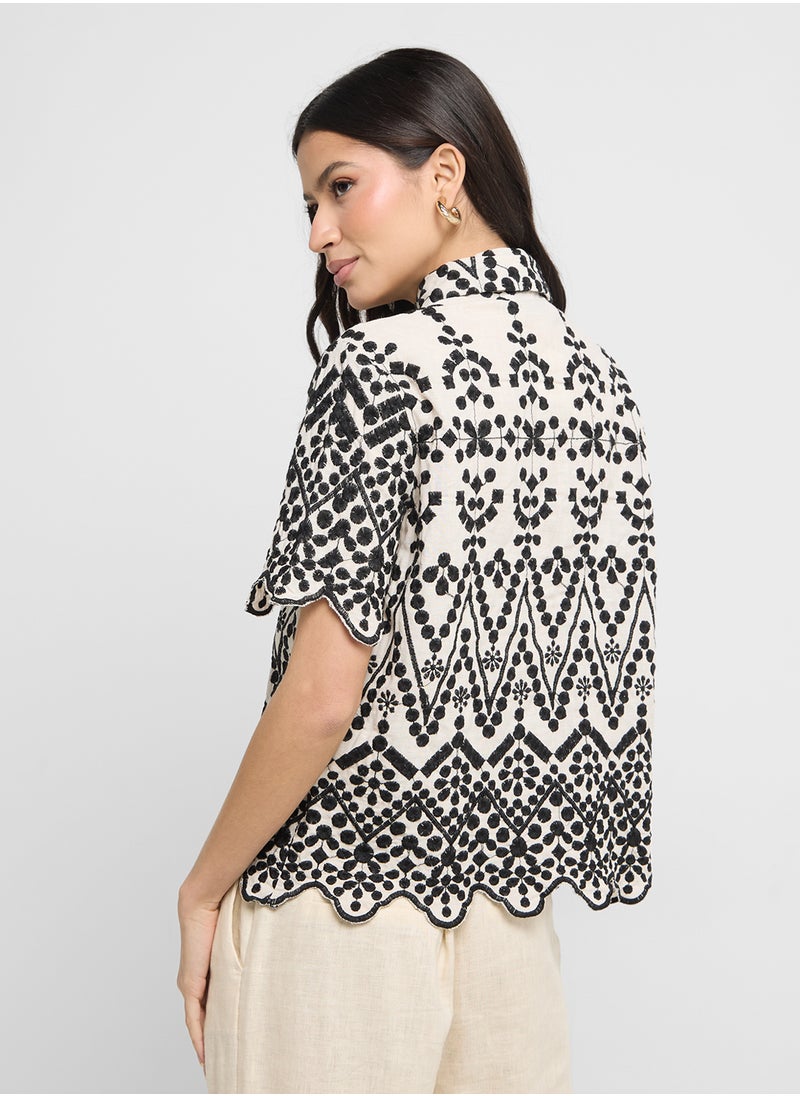 Montonal Schiffli Top