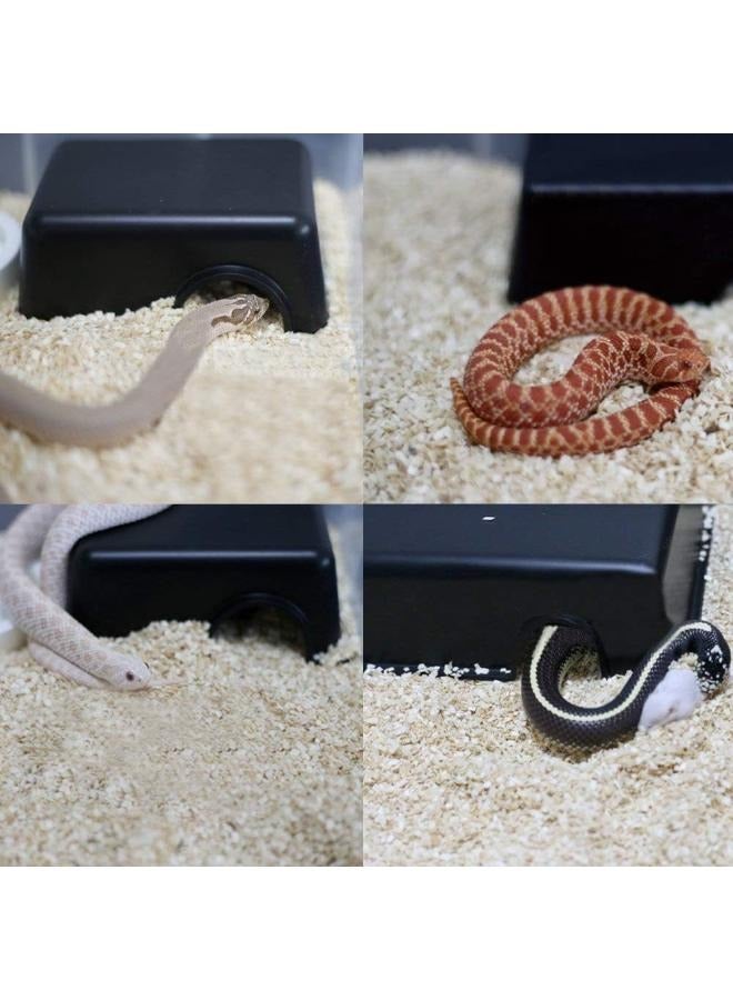 NomoyPet صندوق إخفاء الزواحف البلاستيكي الأسود، ثعبان إخفاء كهف الزواحف لثعابين السحلية الفهد أبو بريص والكرة بيثون B&K - Image 3