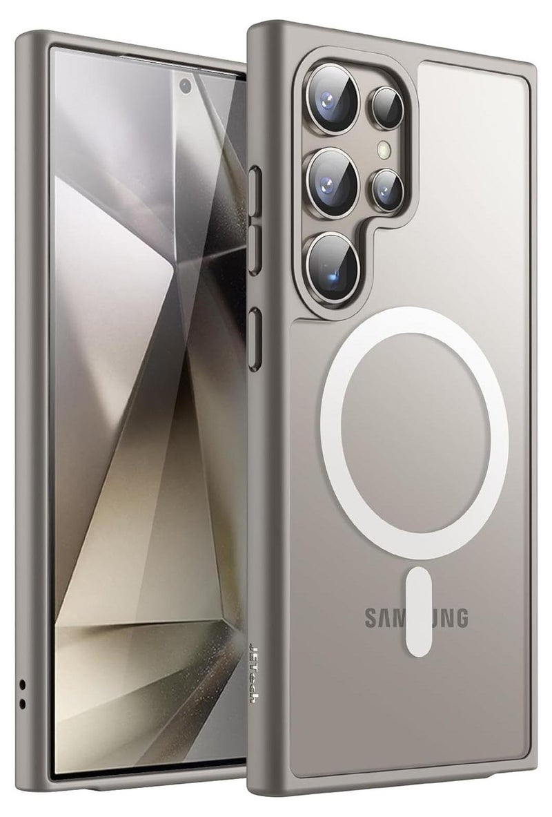 ACLIX Magnetic Clear Case for Samsung S24 Ultra, Compatible with MagSafe, Plating Luxury Cover, Clear Soft TPU Shockproof Protective Phone Case, Compatible with Samsung S24 Ultra (Natural Titanium) - Image 1