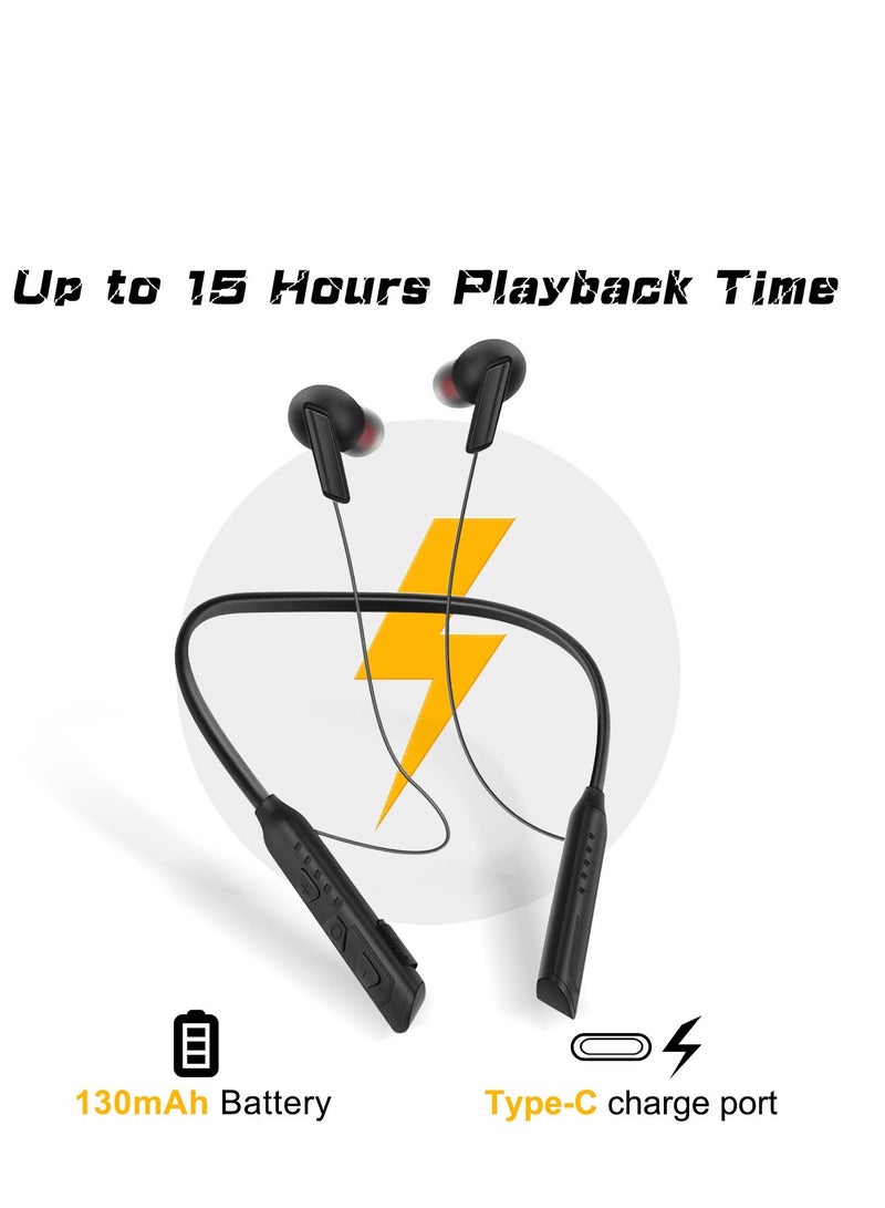 GULFLINK Wireless Neckband Earphone 130mah Black - Image 1