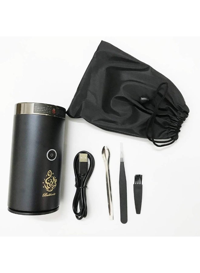 مبخرة كهربائية صغيرة محمولة وقابلة لإعادة الشحن بمنفذ USB نوع سي للسيارة  او المنزل او المكتب  لون أسود - Image 4