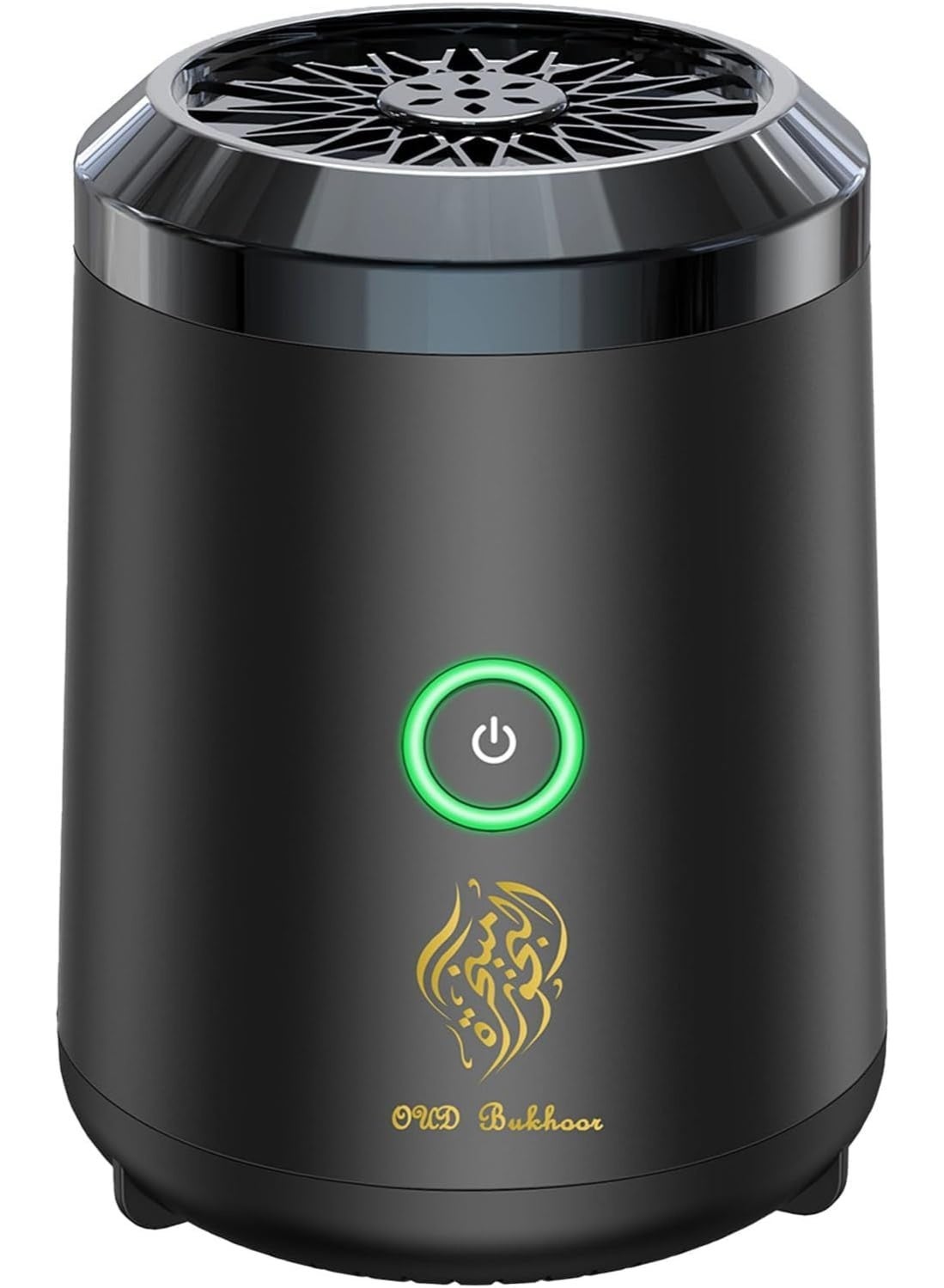 Portable, rechargeable mini electric incense burner with USB Type-C port for car, home, or office - black