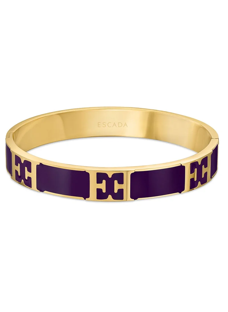 إسكادا Scarlett Gold Plated Bangle with Logo Cutout and Purple Enamel Detail