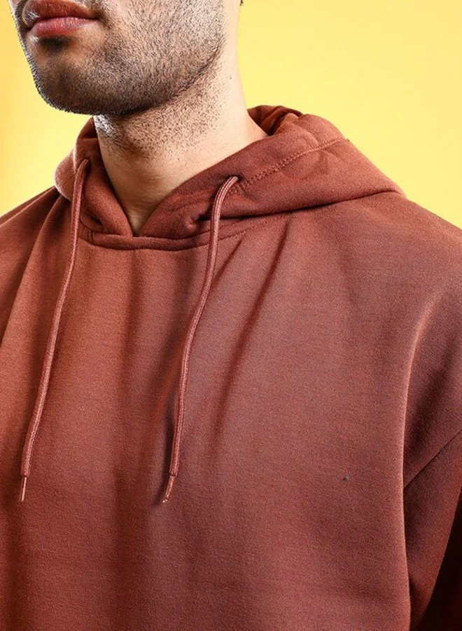 The Indian Garage Co  The Indian Garage Co Men Regular Fit Solid Hooded Full Sleeves Sweatshirt  | Best Price UAE