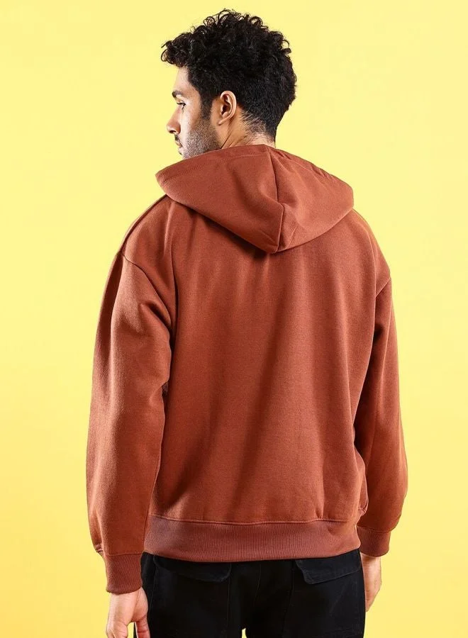 The Indian Garage Co  The Indian Garage Co Men Regular Fit Solid Hooded Full Sleeves Sweatshirt  | Best Price UAE