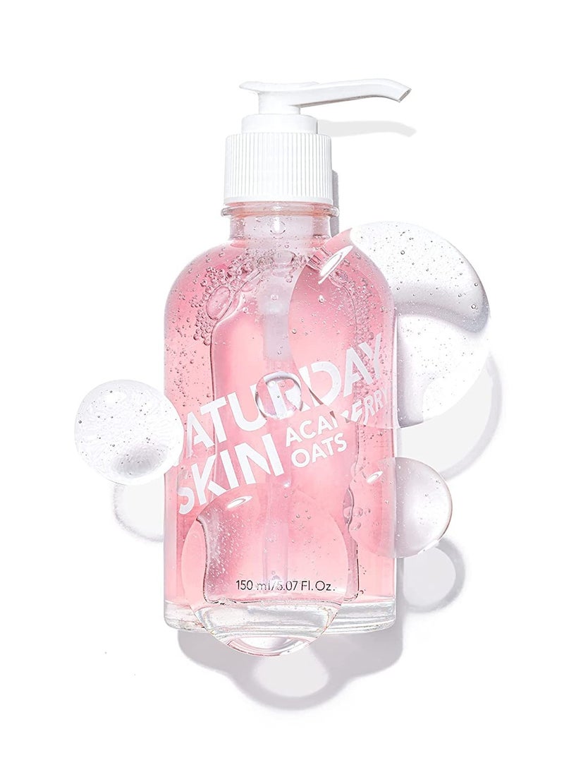 Saturday Skin Hydrating Gentle Facial Gel Cleanser Makeup Remover Sensitive Skin Face Wash Antioxidant Vitamin Brightening Smoothing | Korean Skin Care CICA Acai Berry Oats - Image 3