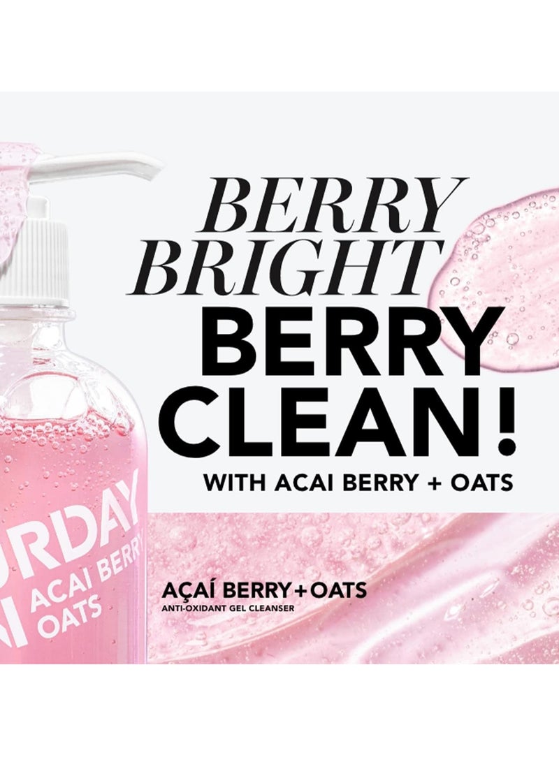 Saturday Skin Hydrating Gentle Facial Gel Cleanser Makeup Remover Sensitive Skin Face Wash Antioxidant Vitamin Brightening Smoothing | Korean Skin Care CICA Acai Berry Oats - Image 2