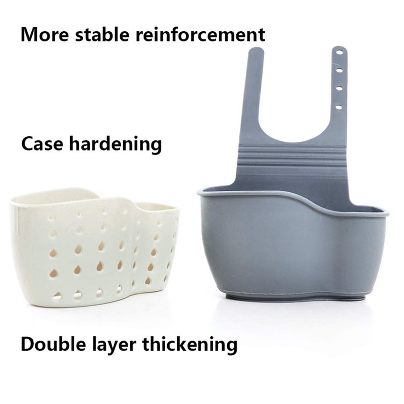 Yyaaloa Sink Basket Sink Strainers Basket Corner Sponge Caddy For Kitchen Sink Kitchen Drain Shelf Sink Storage Holder (Style 2- Sage Green And Gray) - Image 4