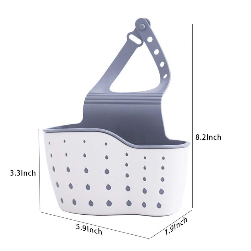Yyaaloa Sink Basket Sink Strainers Basket Corner Sponge Caddy For Kitchen Sink Kitchen Drain Shelf Sink Storage Holder (Style 2- Sage Green And Gray) - Image 2