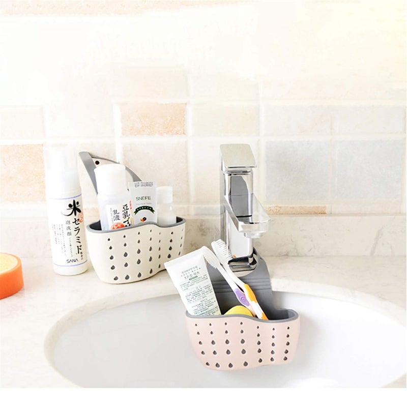 Yyaaloa Sink Basket Sink Strainers Basket Corner Sponge Caddy For Kitchen Sink Kitchen Drain Shelf Sink Storage Holder (Style 2- Sage Green And Gray) - Image 5