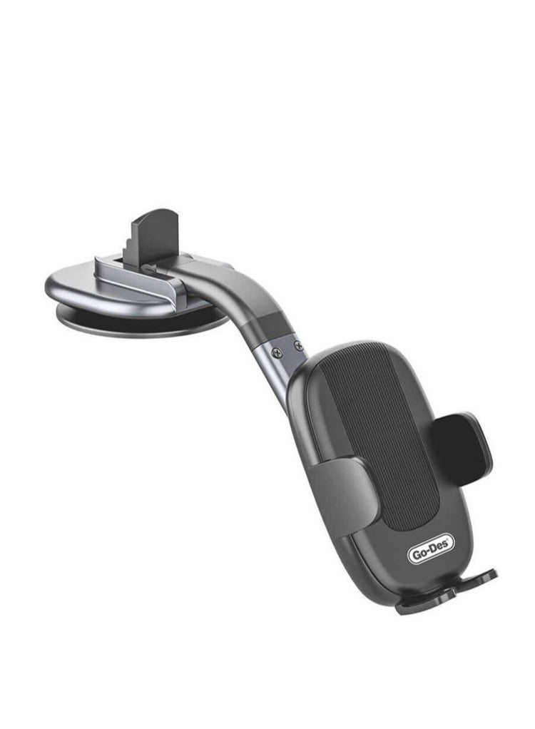 جو-ديز حامل هاتف السيارة لسيارة لوحة القيادة في الزجاج الأمامي وفتحة تهوية الهواء وحامل مشبك حر اليدين Go-Des دوران 360 درجة - Image 2