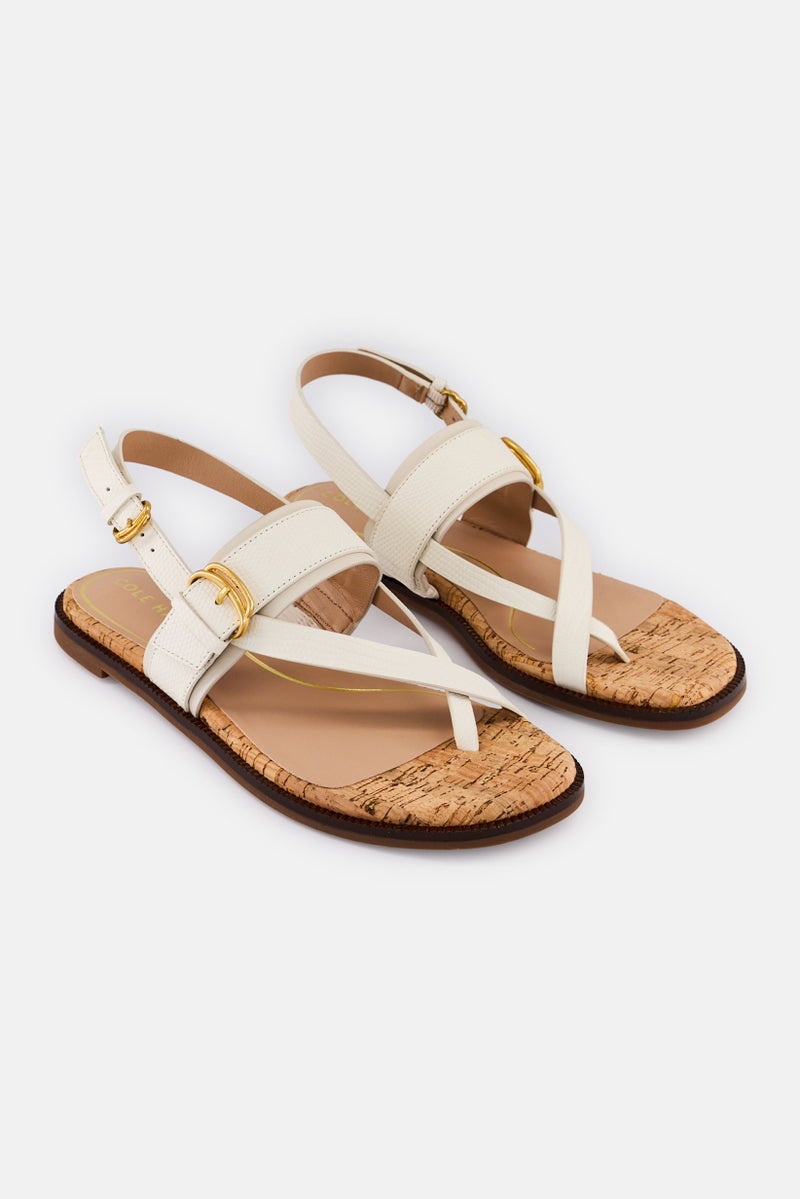 COLE HAAN Women Medium Anica Lux Adjustable Buckle Sandals, Ivory - Image 1