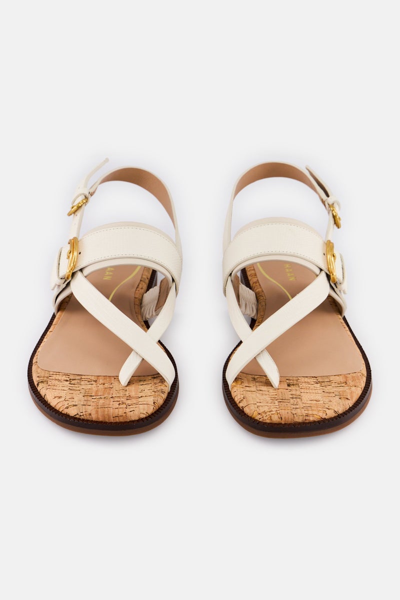 COLE HAAN Women Medium Anica Lux Adjustable Buckle Sandals, Ivory - Image 3