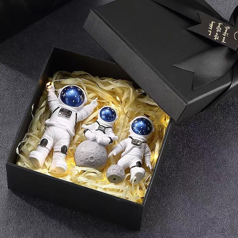 LYAROMIS Elegant Statues Decor Set, 3PCS Unique Polyresin Astronaut Figurines, Perfect Ornaments for Room, Car Dashboard, Office, Home Decor, Ideal Gift for Space Lovers (XKLLH) - Image 1