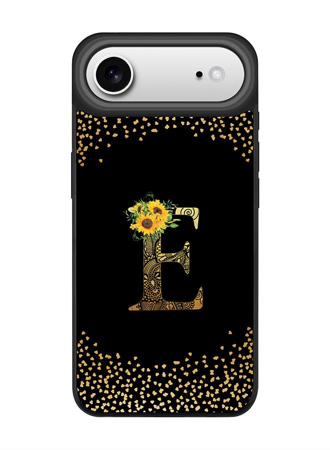 Stylizedd iPhone Air Case, [Compatible with MagSafe] Slim Magnetic cover Phone Case iPhone Air -Custom Floral Monogram - E ( Black ) - Image 1