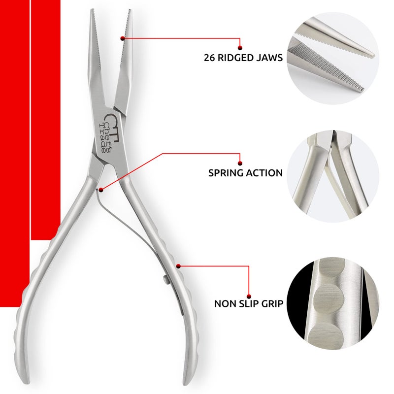 CHEF'S TRADE Fish Bone Pliers/Tweezers Stainless Steel Washable (Silver) - Image 4