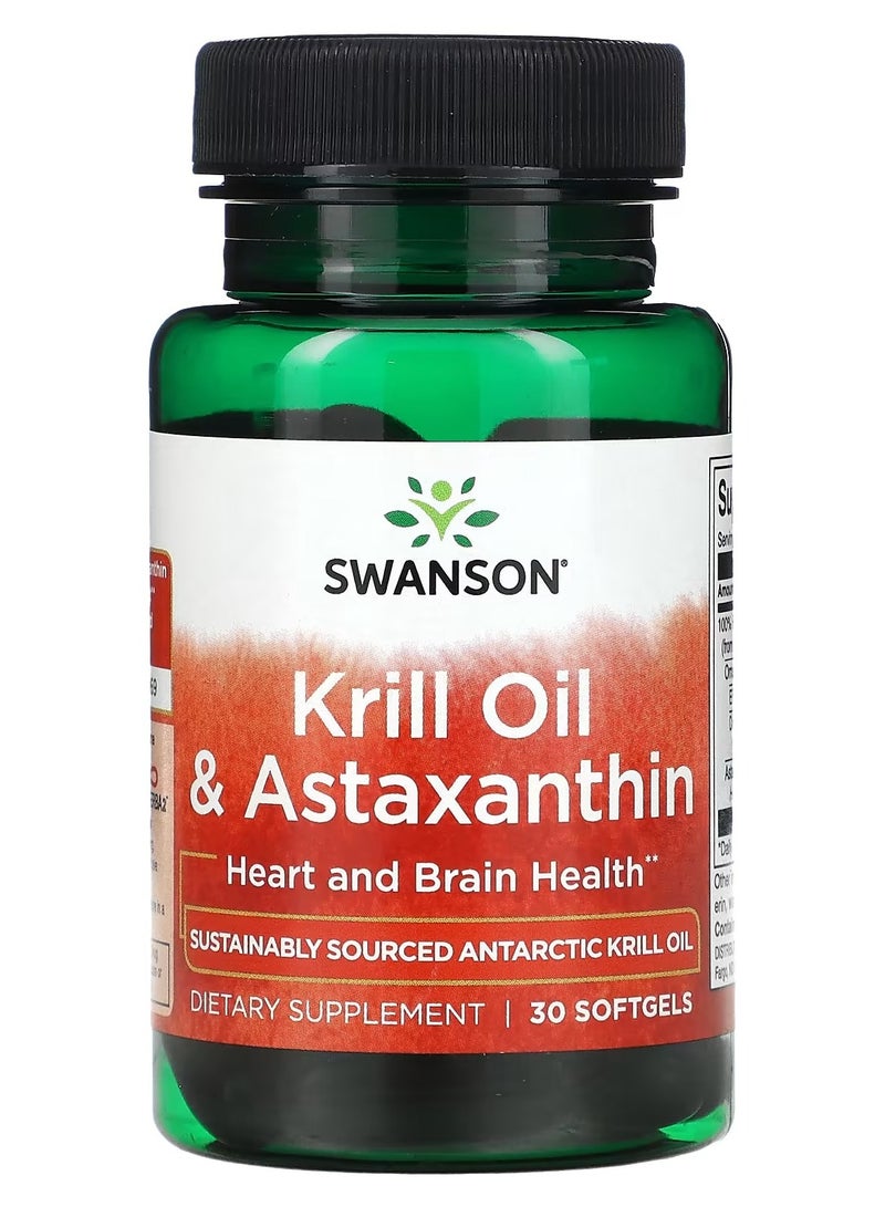 Swanson, Krill Oil & Astaxanthin, 30 Softgels