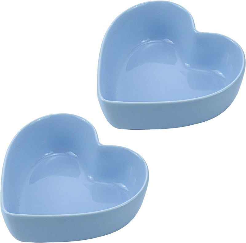 WAIT FLY 2pcs HeartShaped Bowls for Salad Soup Snack Dessert Household Cooking Bowls for Home Kitchen Blue - Image 1