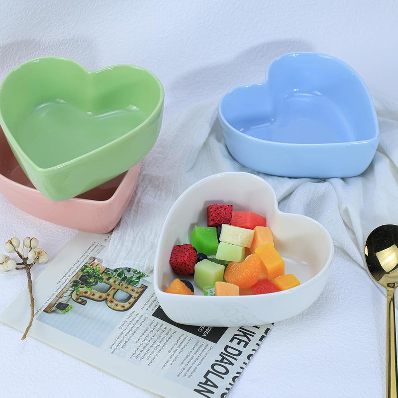 WAIT FLY 2pcs HeartShaped Bowls for Salad Soup Snack Dessert Household Cooking Bowls for Home Kitchen Blue - Image 5