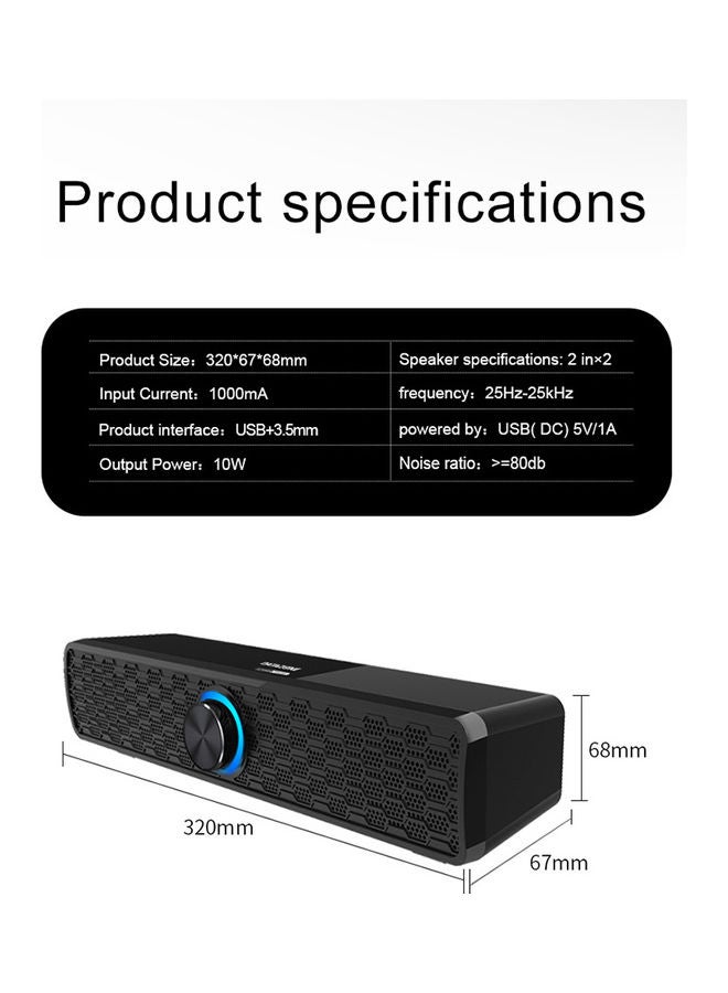Datazone Audio System Computer Highest Quality Speaker with Contemporary Design And Excellent Sound Black - Image 4