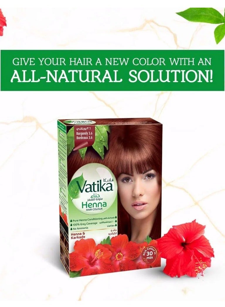VATIKA Henna Hair Color - Burgundy 3.6 - Image 2
