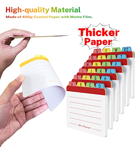 Neando 3 x 5 inches Index Card Dividers, Alphabetical Tabbed Index Cards Guides, Colored Note Cards, File and Recipe Guides with Alphabetical Tabs, Assorted Colors, 24 Counts, A-Z Guide - Image 2