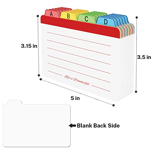 Neando 3 x 5 inches Index Card Dividers, Alphabetical Tabbed Index Cards Guides, Colored Note Cards, File and Recipe Guides with Alphabetical Tabs, Assorted Colors, 24 Counts, A-Z Guide - Image 3
