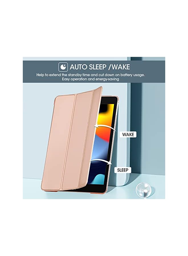 Procases Ipad 10.2 Case Ipad 9Th Generation 2021/ Ipad 8Th Generation 2020/ Ipad 7Th Generation 2019 Case, Slim Stand Hard Back Shell Protective Smart Cover Case For Ipad 10.2 Inch -Rosegold - Image 3