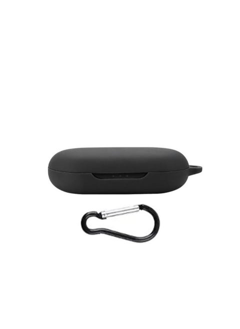 Silicone Cover Case Compatible with Anker Soundcore Aero Fit  Portable Protective Case Cover With Keychain For Anker Aero Fit  (black)