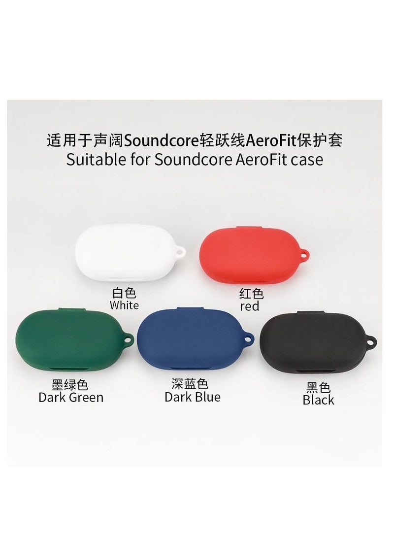 Generic - Silicone Cover Case Compatible with Anker Soundcore Aero Fit  Portable Protective Case Cover With Keychain For Anker Aero Fit  (black) - Image 1