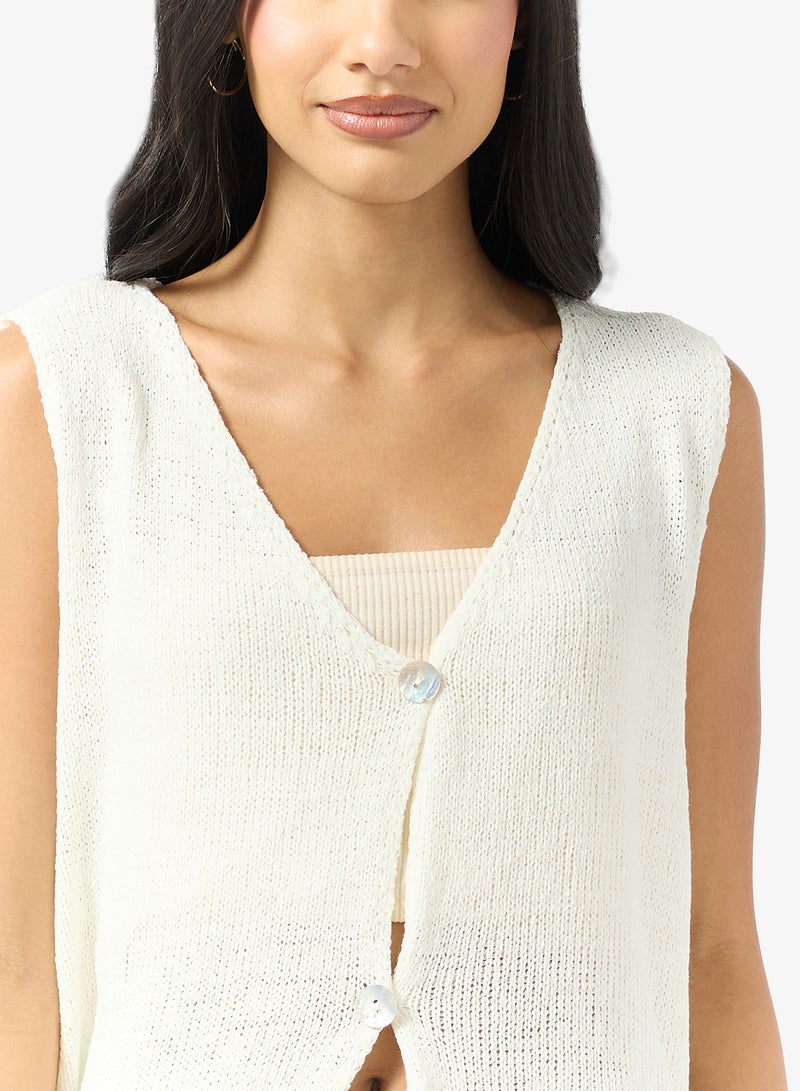 Ginger Knitted Button Up Vest - Image 3