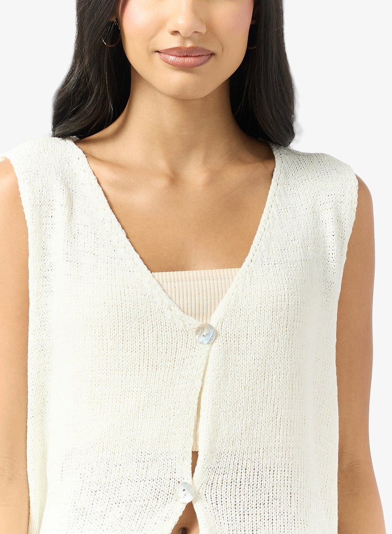Ginger Knitted Button Up Vest - Image 3