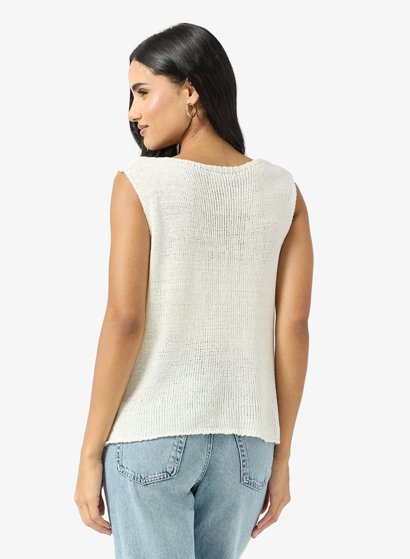 Ginger Knitted Button Up Vest - Image 2