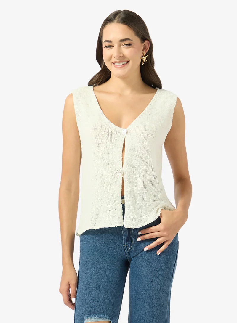Ginger Knitted Button Up Vest