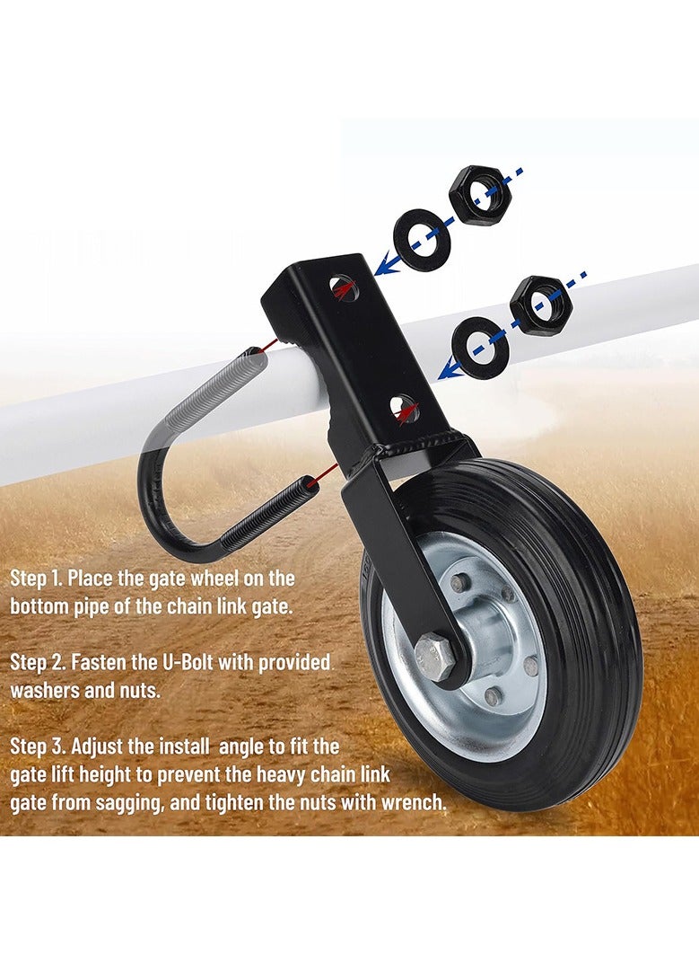 general Heavy-duty gate caster outdoor door frame auxiliary wheels metal fence gate wheels suitable for metal millennium gates - Image 4