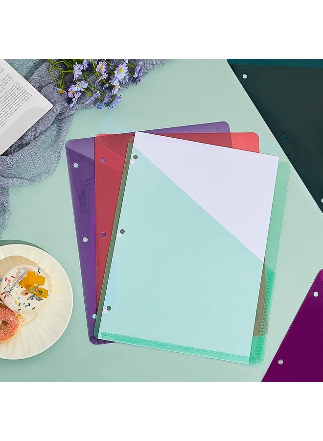 مايتيز مجموعة من 50 مجلدًا من البلاستيك الشفاف مزودًا بثلاث فتحات لتنظيم المستندات ومنظم الملفات بحجم الخطاب ومجلدات بلاستيكية مزودة بجيوب وغطاء ملف مائل للمكتب (لون سعيد، 9.25 × 11.22 بوصة) - Image 5